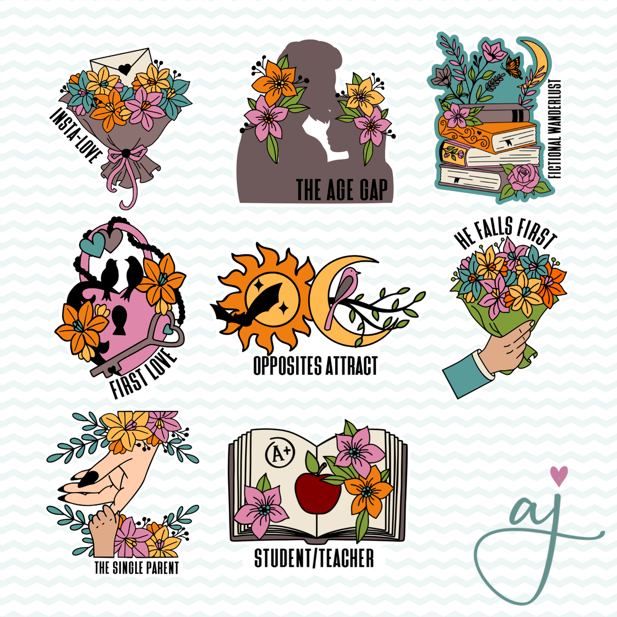 Destination Love Series Trope Sticker Set