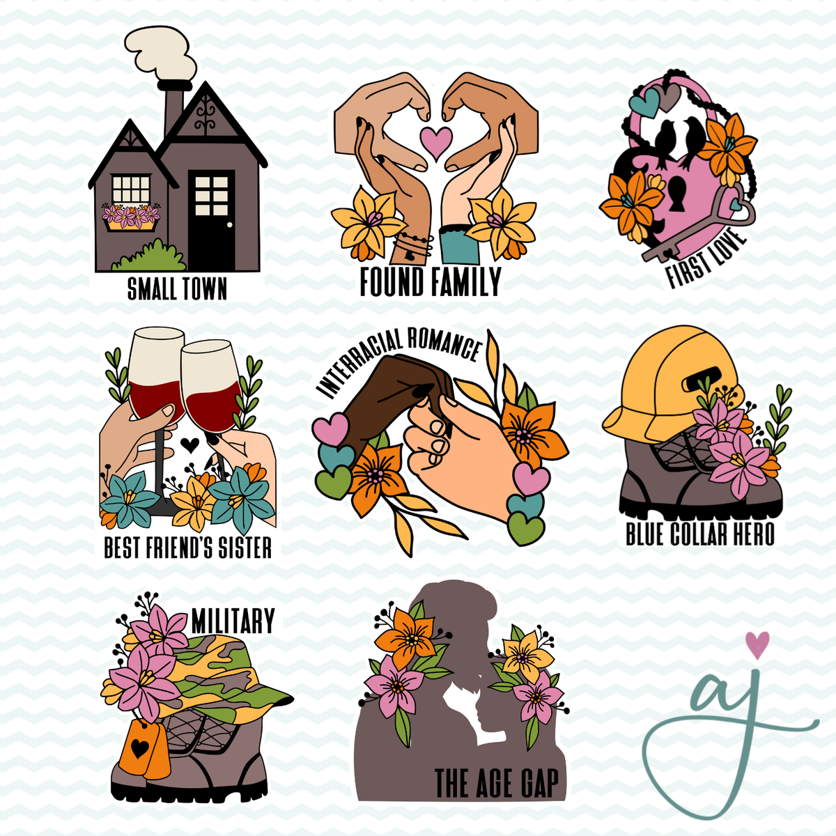Love You Always Trope Sticker Set