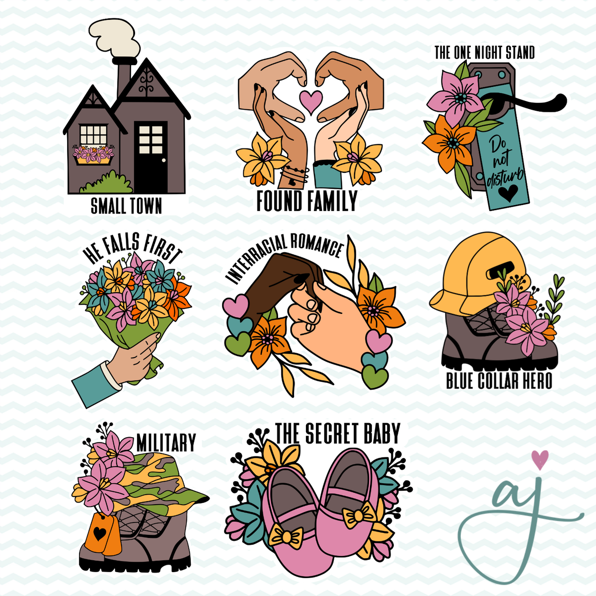 Waiting to Love You Trope Sticker Set